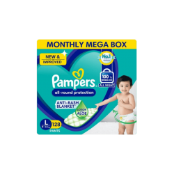 Pampers All Round Protection (128 Pants, L, 9-14 kg)