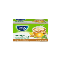Tetley Immune with added Vitamin C Ginger, Mint & Lemon Green Tea Bags (25 pieces) - 35 Gram