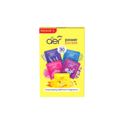 Godrej Aer Power Pocket Long Lasting Bathroom Fragrance (5 pieces) - 50 Gram