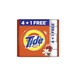 Tide White Detergent Bar (5 x 200 g) Pack of 5 (4 + 1 Free) - 1 Kilogram