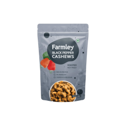 Farmley Premium Roasted Black Pepper Flavoured Cashew (Kaju) - 200 Gram