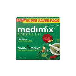 Medimix Ayurvedic 18 Herbs with Natural Oils for Healthy & Protected Skin Soap (3 x 125 g) - 375 Gram