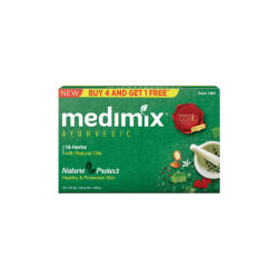 Medimix Ayurvedic 18 Herbs with Natural Oils for Healthy & Protected Skin Soap (5 x 125 g) Buy 4 Get 1 Free - 625 Gram